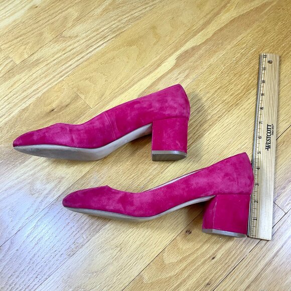 Talbots Heels Suede Chunky Mid Heel Pumps in Red (8.5 M) - Picture 3 of 9